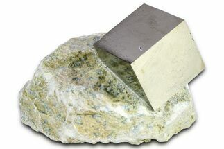 Natural Pyrite Cube In Rock - Navajun, Spain #361853