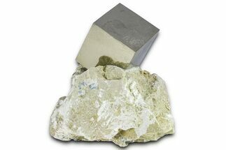 Natural Pyrite Cube In Rock - Navajun, Spain #361856