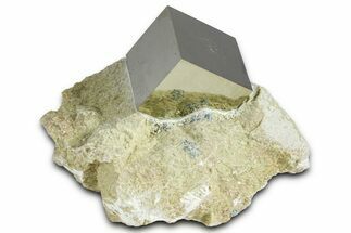 Natural Pyrite Cube In Rock - Navajun, Spain #361858
