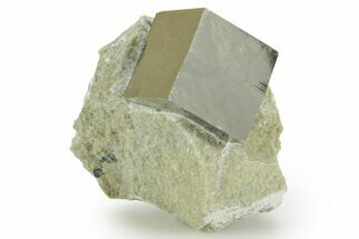 Natural Pyrite Cube In Rock - Navajun, Spain #361832