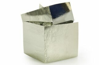 Shiny, Natural Pyrite Cube Cluster - Navajun, Spain #361923