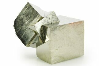 Shiny, Natural Pyrite Cube Cluster - Navajun, Spain #361946