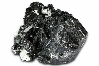 Lustrous Black Tourmaline (Schorl) Crystals w/ Feldspar - Namibia #361707