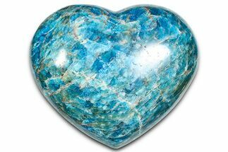 Polished Blue Apatite Heart - Madagascar #361753