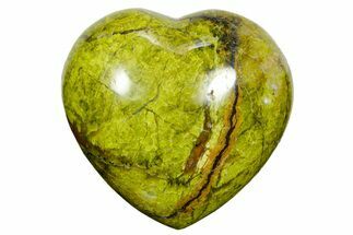 Polished Green Pistachio Opal Heart - Madagascar #361596