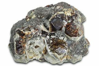 Gemmy Orange Sphalerite Crystals on Quartz - China #362586