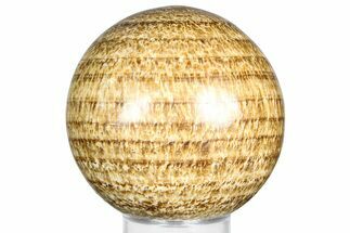 Polished Banded Aragonite Sphere - Peru #363420