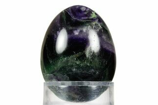 Polished Purple and Green Fluorite Egg - Fluorescent! #362761