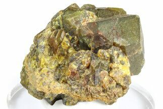 Olive Topazolite Garnet Cluster - Quartzite Mountain, Arizona #363736