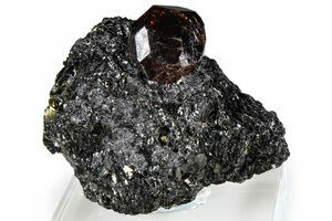 Fluorescent Zircon Crystals in Biotite Schist & Feldspar - Norway