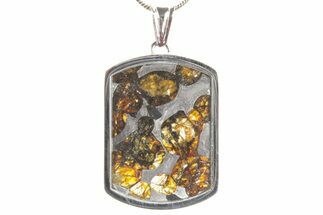Sericho Pallasite Dog Tag Meteorite Pendant - Kenya #364113