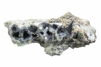 Purple Cubic Fluorite Crystals on Muscovite - Yaogangxian Mine #364584