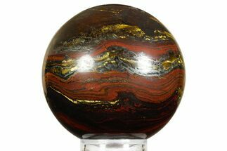 Polished Tiger Iron Stromatolite Sphere - Billion Years #362898