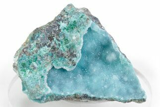 Sparkling Druzy Quartz on Chrysocolla - DR Congo #366218