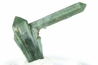 Green Hedenbergite Included Quartz Cluster - Mongolia #366510