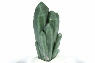 Green Hedenbergite Included Quartz Cluster - Mongolia #366518