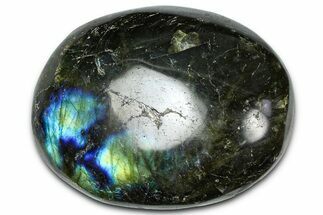 Flashy, Polished Labradorite Palm Stone - Madagascar #334274