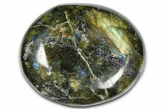 Flashy, Polished Labradorite Palm Stone - Madagascar #334288