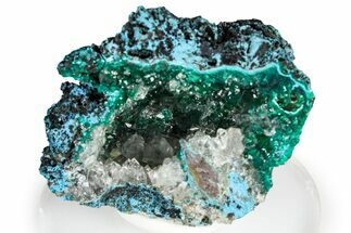 Dioptase Crystals and Quartz on Plancheite - Sanda, Congo #368199