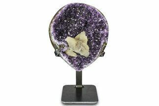 Sparkling Amethyst Geode With Metal Stand - Uruguay #368362