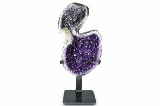 Sparkling Amethyst Geode With Metal Stand - Uruguay #368378