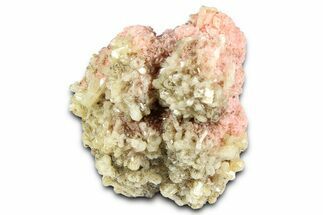 Sparkling Stilbite Crystals on Rhodochrosite Rosettes - Bulgaria #368696