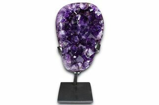 Deep-Purple Amethyst Geode With Metal Stand - Uruguay #368352