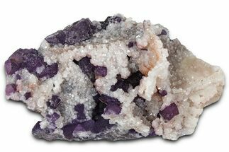 Rich Purple Octahedral Fluorite w/ Orthoclase & Quartz - Arizona #368524