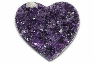 Sparkling Purple Amethyst Heart with Calcite - Uruguay #364540