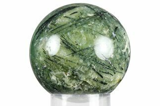 Polished Prehnite With Epidote Sphere #369464