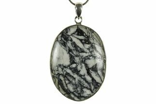 Polished Pinolite Pendant (Necklace) - Sterling Silver #369860