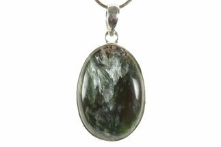 Polished Seraphinite Pendant (Necklace) - Sterling Silver #369904