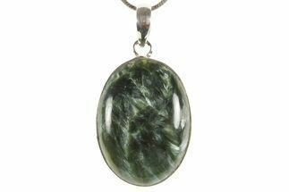 Polished Seraphinite Pendant (Necklace) - Sterling Silver #369937