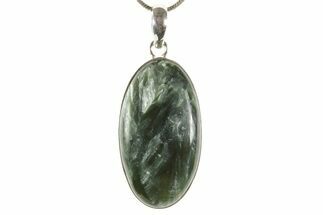 Polished Seraphinite Pendant (Necklace) - Sterling Silver #369945