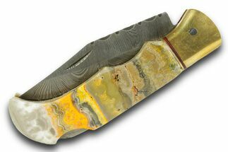 Pocket Knife with Bumblebee Jasper Inlays #370817
