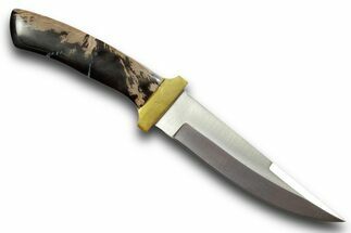 Knife with Petrified Wood Inlays - Handcrafted In Utah #370835