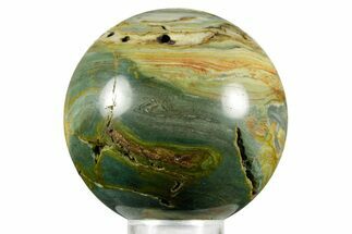 Gary Green Jasper (Larsonite) Bog Wood Sphere - Oregon #370936