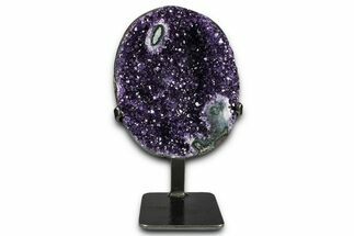 Deep-Purple Amethyst Geode With Metal Stand - Uruguay #368347