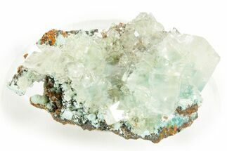 Teal Blue Rosasite with Rhombohedral Calcite Crystals - Mexico #371837
