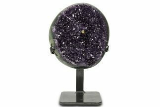 Sparkling Amethyst Geode With Metal Stand - Uruguay #371906