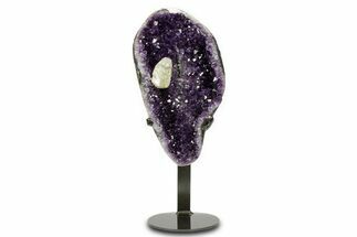Sparkling Amethyst Geode With Metal Stand - Uruguay #371907