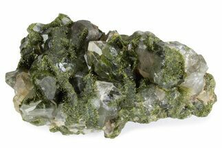 Quartz Crystals on Pistachio-Green Epidote - Turkey #371791