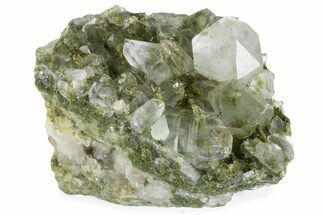 Quartz Crystals on Pistachio-Green Epidote - Turkey #371794