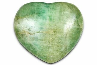 Polished Fluorescent Green Fluorite Heart - Madagascar #371743