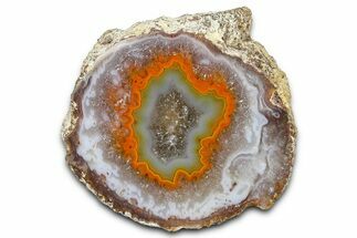 Polished Orange/Purple Banded Agate - Kerrouchen, Morocco #372674