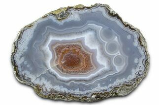 Polished Blue & Pink Banded Agate - Kerrouchen, Morocco #372678