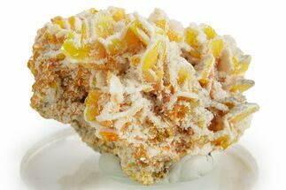White Calcite on Bright Orange Wulfenite - Iran #375737