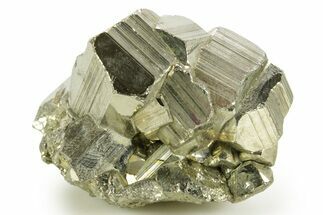 Gleaming Striated Pyrite Cluster - Peru #375836