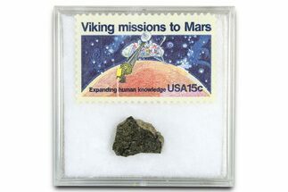 Martian Meteorite ( g) Slice - With Viking Mission Stamp #378799