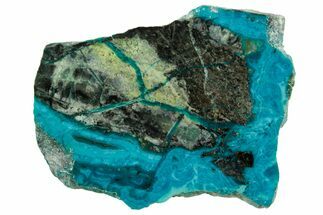 Polished Banded Chrysocolla Slice - Bagdad Mine, Arizona #378911